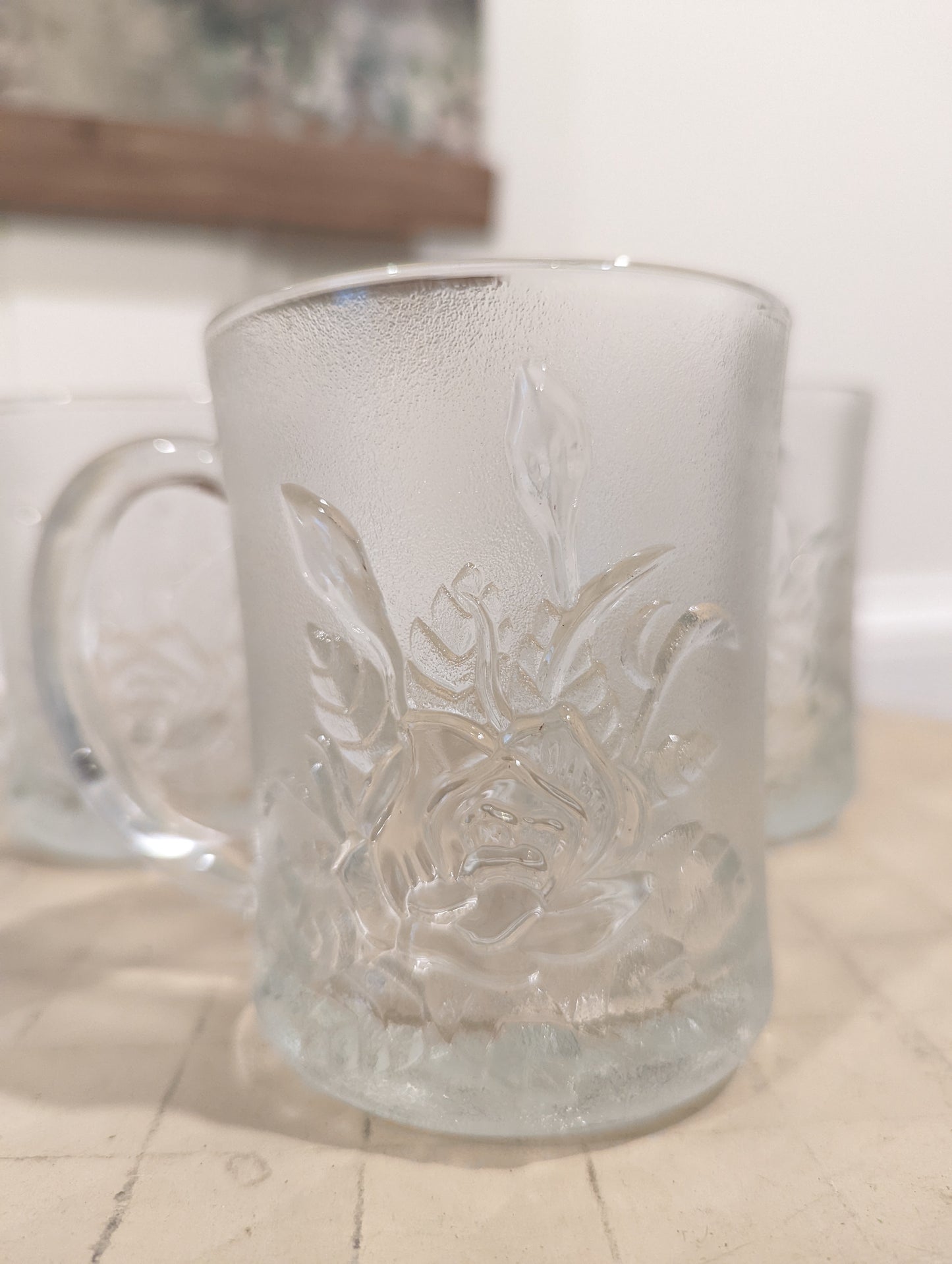 Vintage Crystal Clear And Frost Glasses (Set of 4)