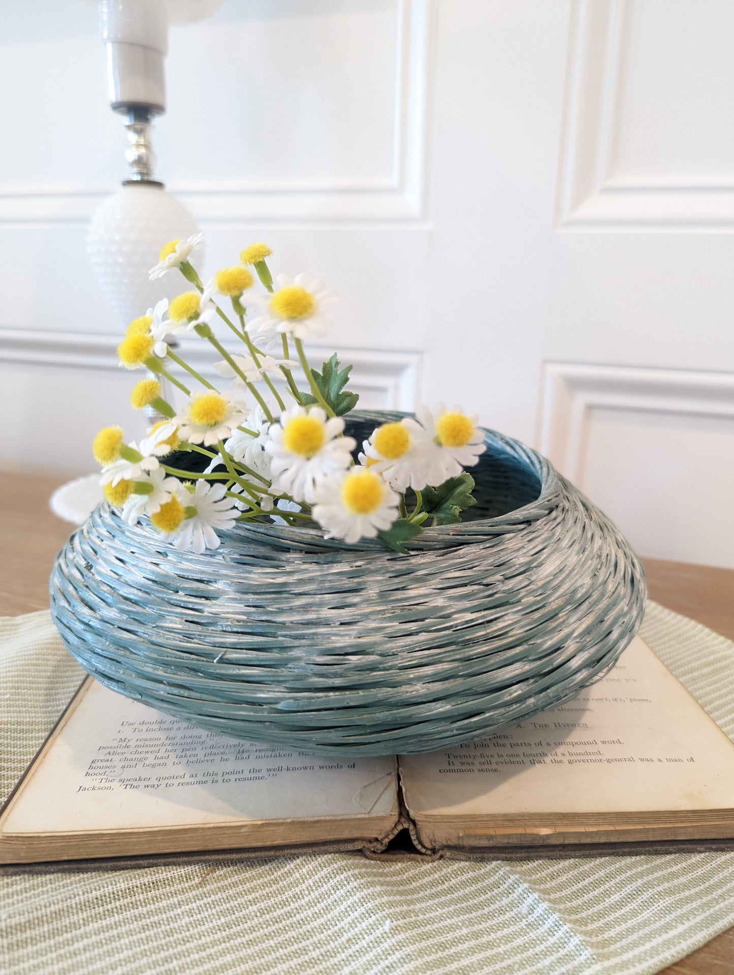 Green and White Basket 🧺