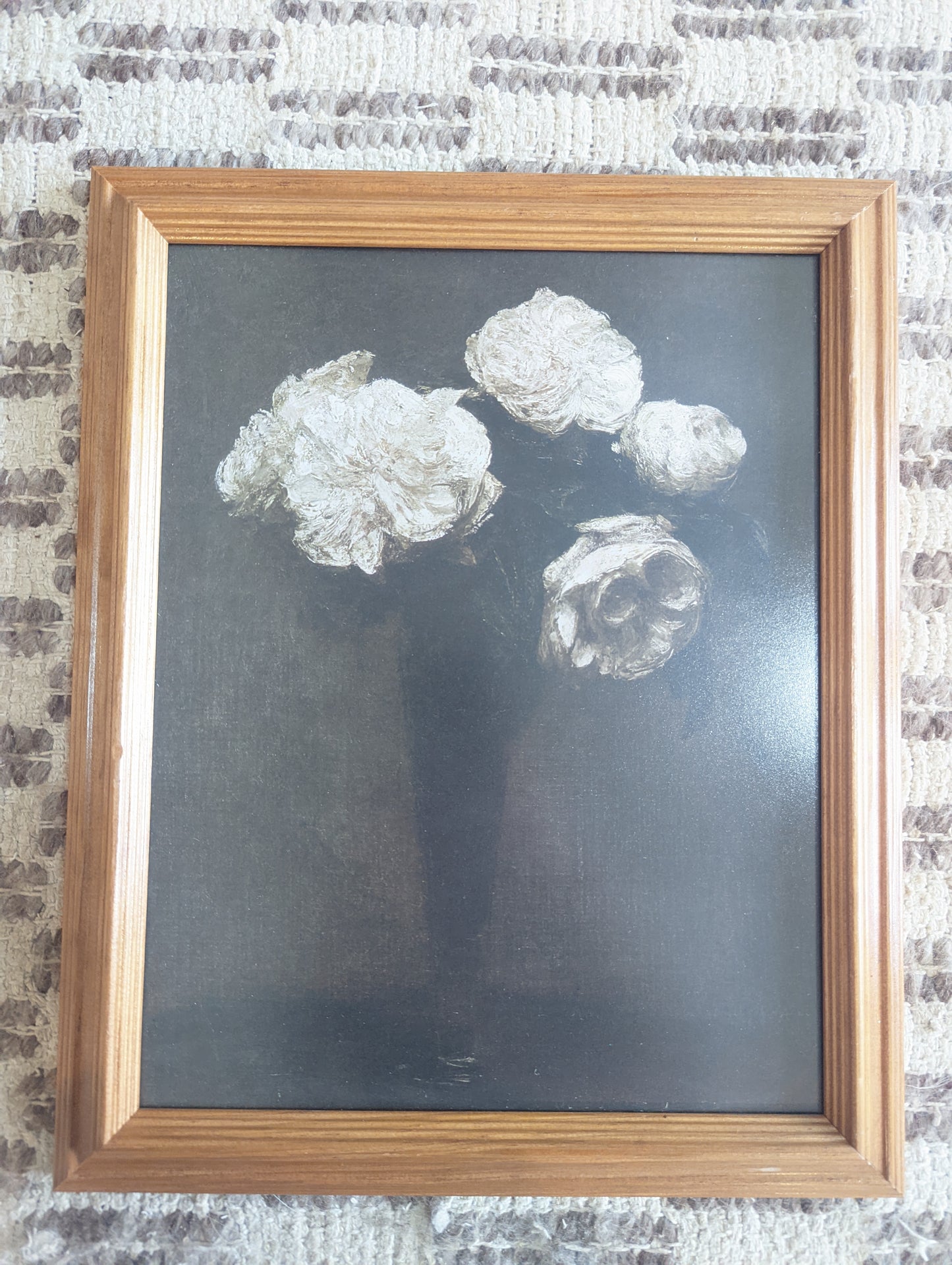 Dark Floral in Wood Frame 11x14