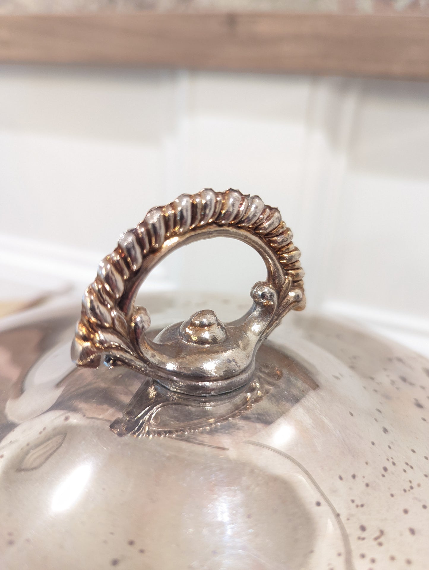 Vintage WMA Rogers Victorian Style Round Silver Plated Covered Casserole Dish