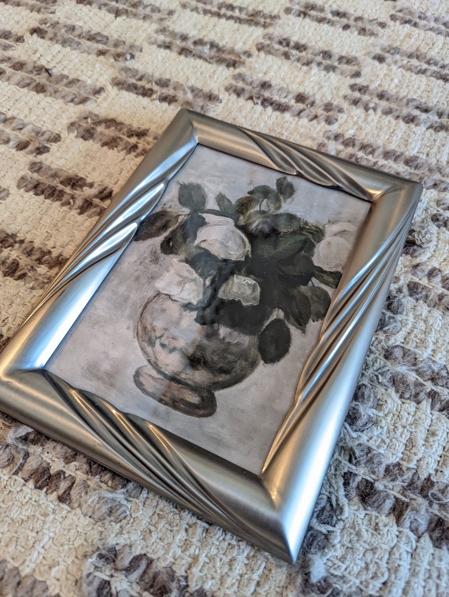 5x7 Floral Print in Silver Frame