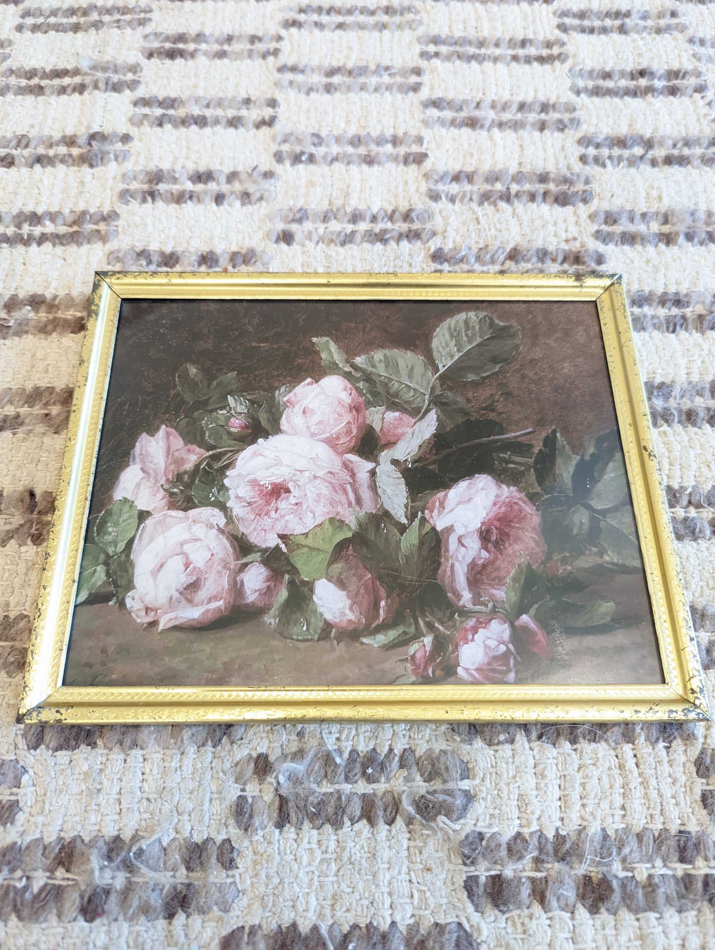 Pink 🩷 Flowers in Gold Frame 11x14