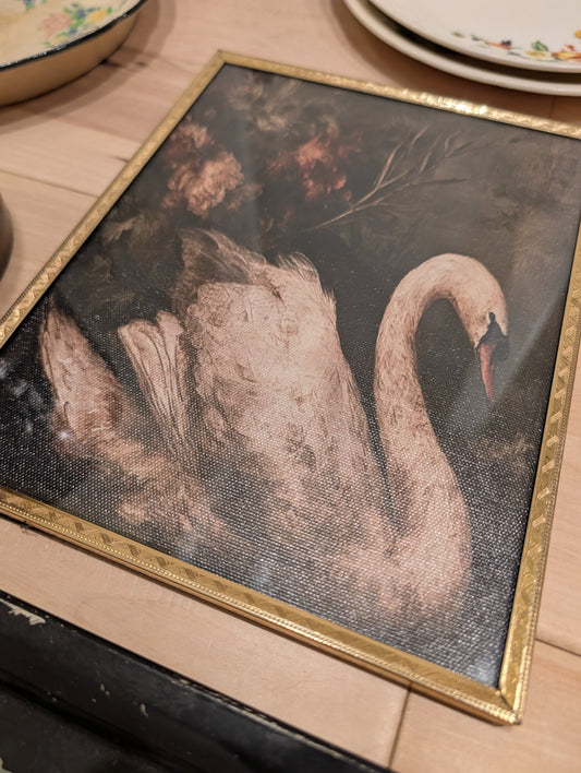 Swan in Vintage Gold Frame