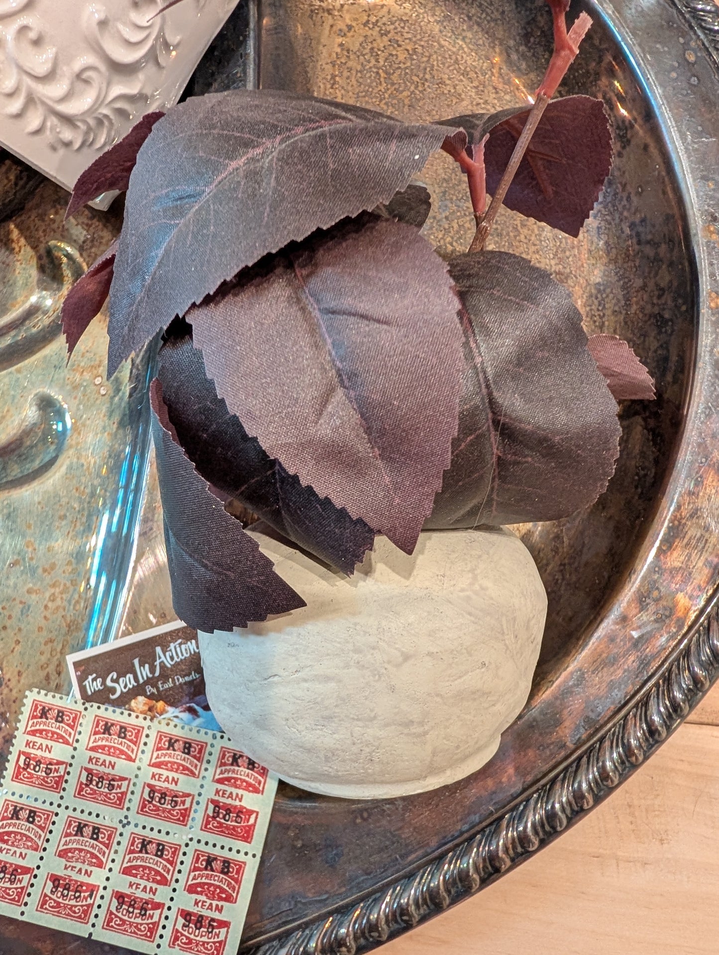 Faux Black Plum Leaf Fall Arrangement