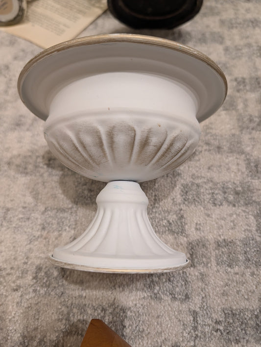 Mini white metal urn