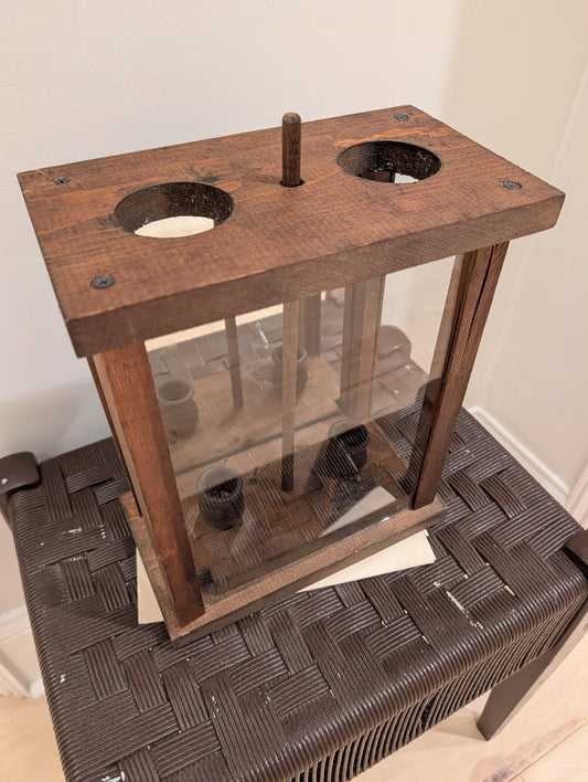 Frontier-Style Wooden Candle Lantern