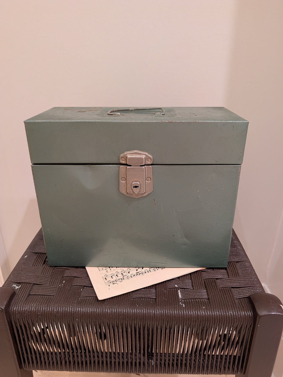 Retro Green Metal File Box / Lock Box – Great Industrial Office Decor