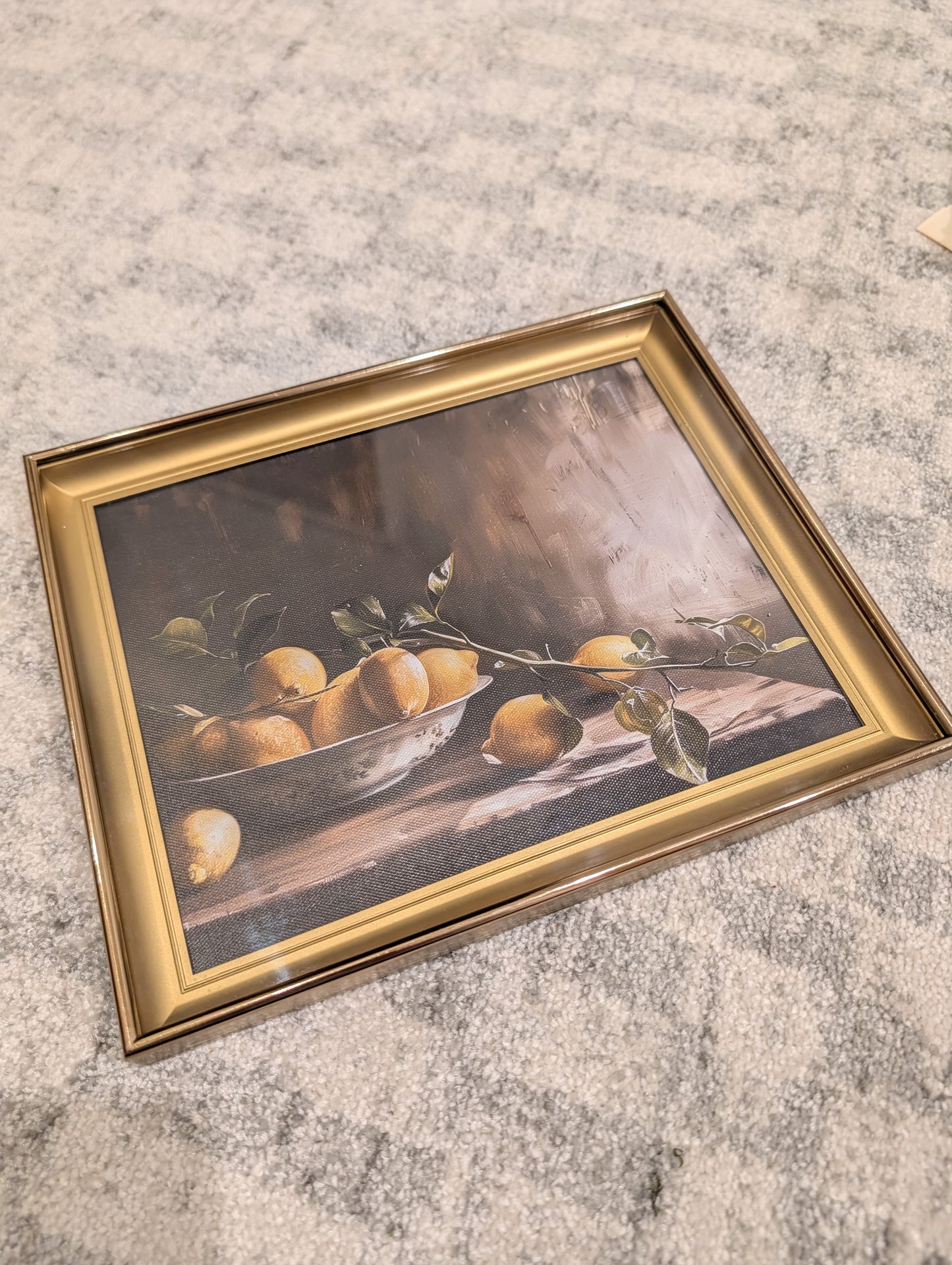 Lemon Art in Gold Vintage Frame