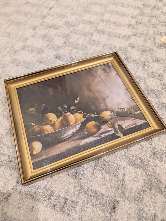 Lemon Art in Gold Vintage Frame
