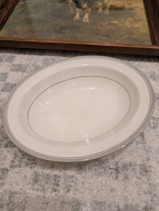 Theodore Haviland New York Greek Key gold-lined oval serving bowl