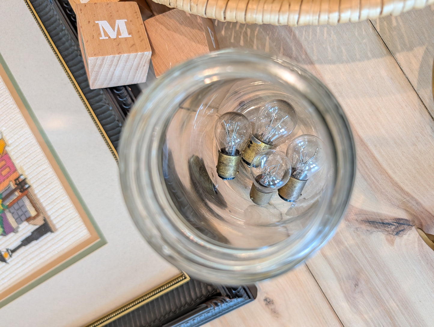 Mason Jar with light bulbs