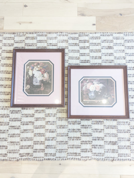 Glenna Kurz Floral Art in Dark Frames (Set of 2)