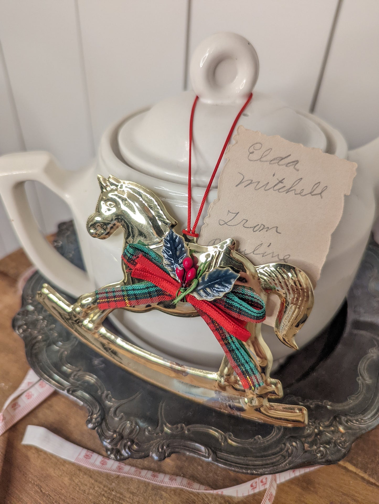 Gold Horse Christmas Ornament