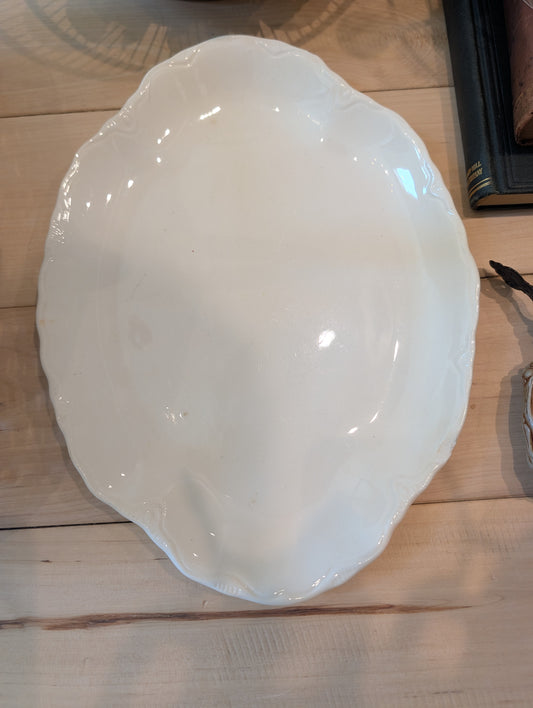 Ironstone Scalloped Serving Platter