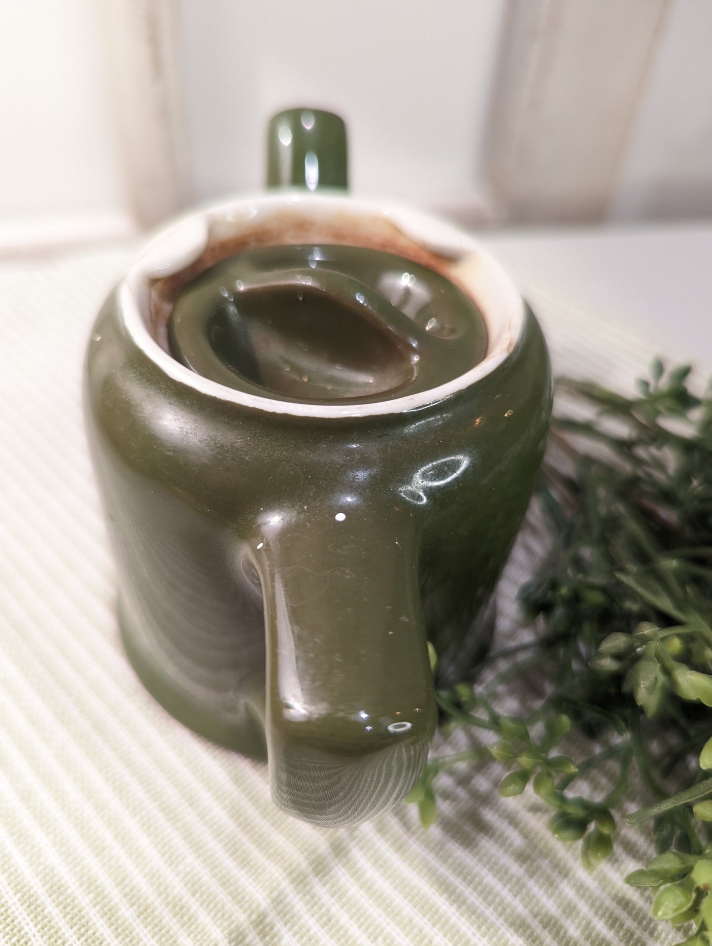 Vintage Chefs ware individual single-serve teapot in green