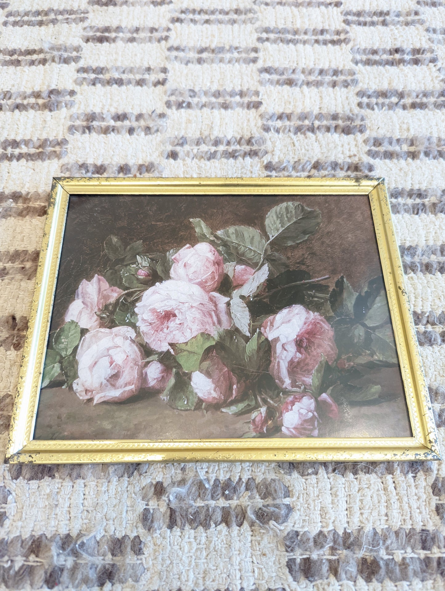 Pink 🩷 Flowers in Gold Frame 11x14