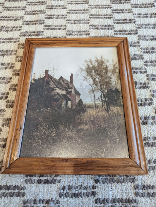 Fall 🍂🍁 House Scene in Wood Frame (11x14)