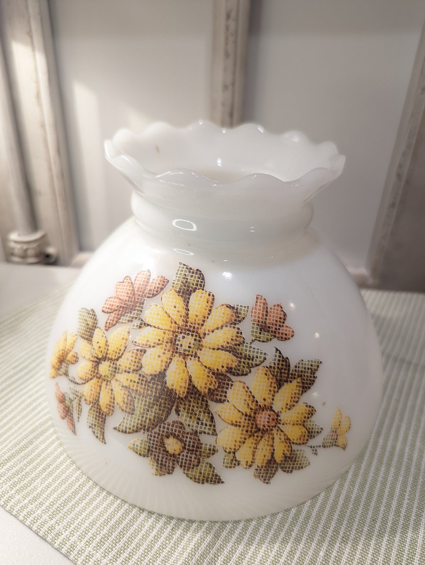 Milk Glass Lamp Shade Vase