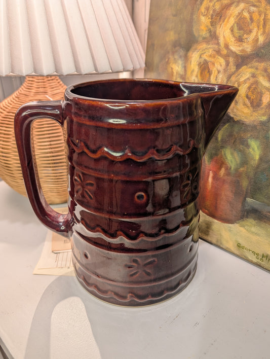 32 Oz Brown Glazed Pitcher