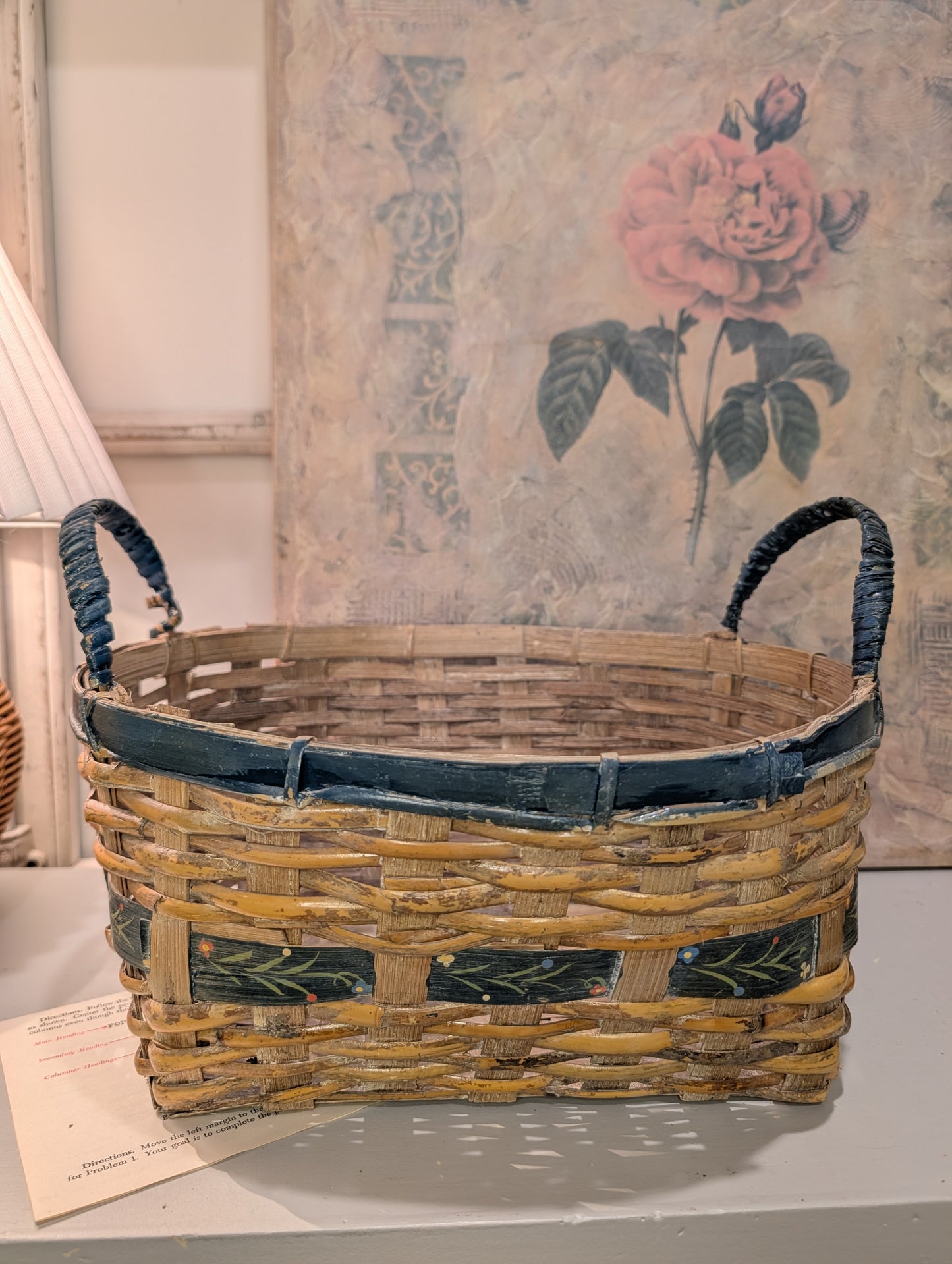 Green Trim Floral Basket