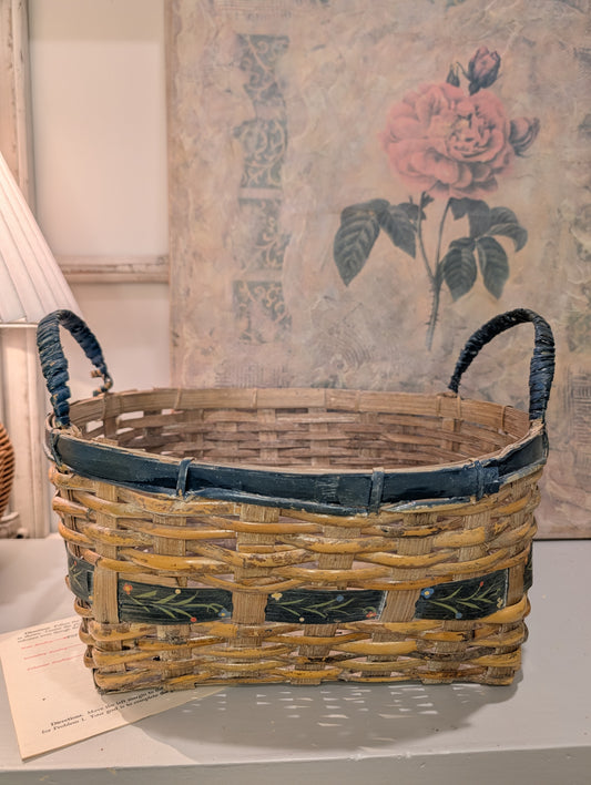Green Trim Floral Basket