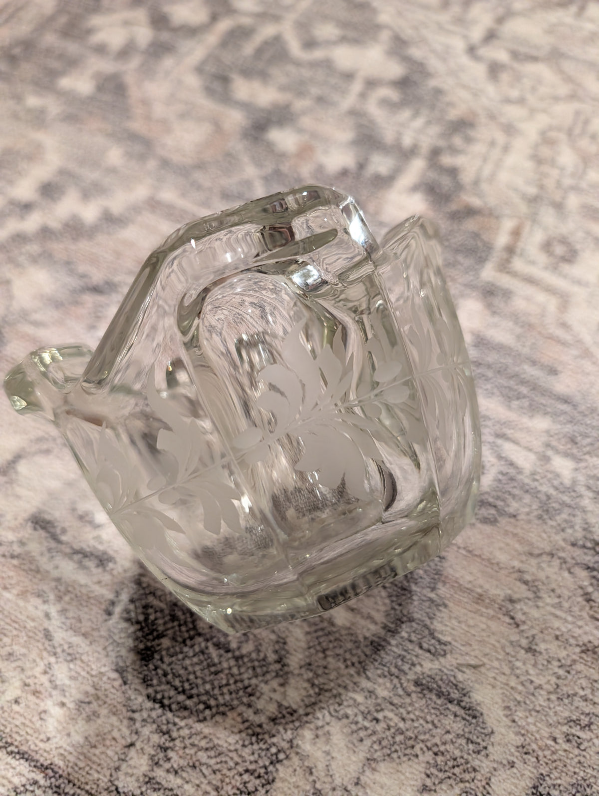 Vintage Elegant Clear Pressed Glass Bowl