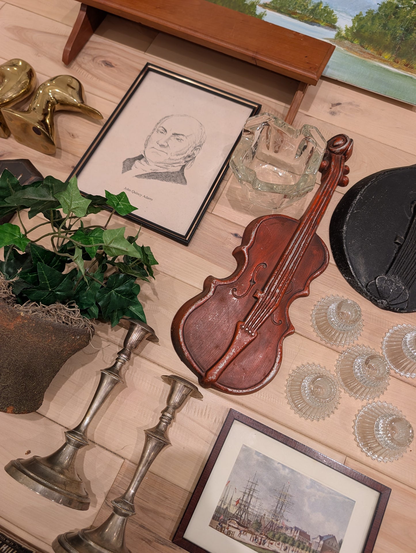 Vintage Royal Cast Metal Violin Wall Hanging Art
