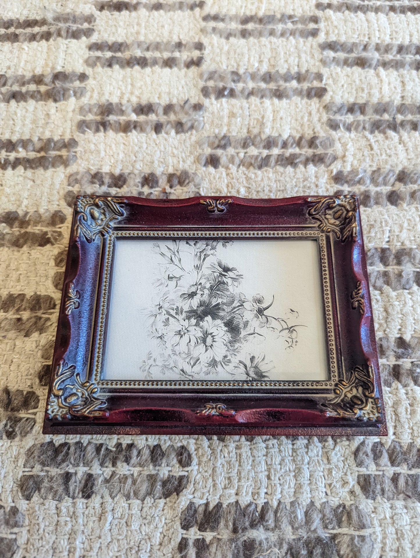 Floral Sketch in Red Frame (5x7)