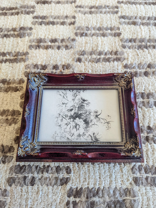 Floral Sketch in Red Frame (5x7)