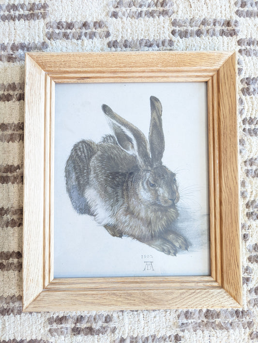 Bunny Print in Wood Frame 8x10