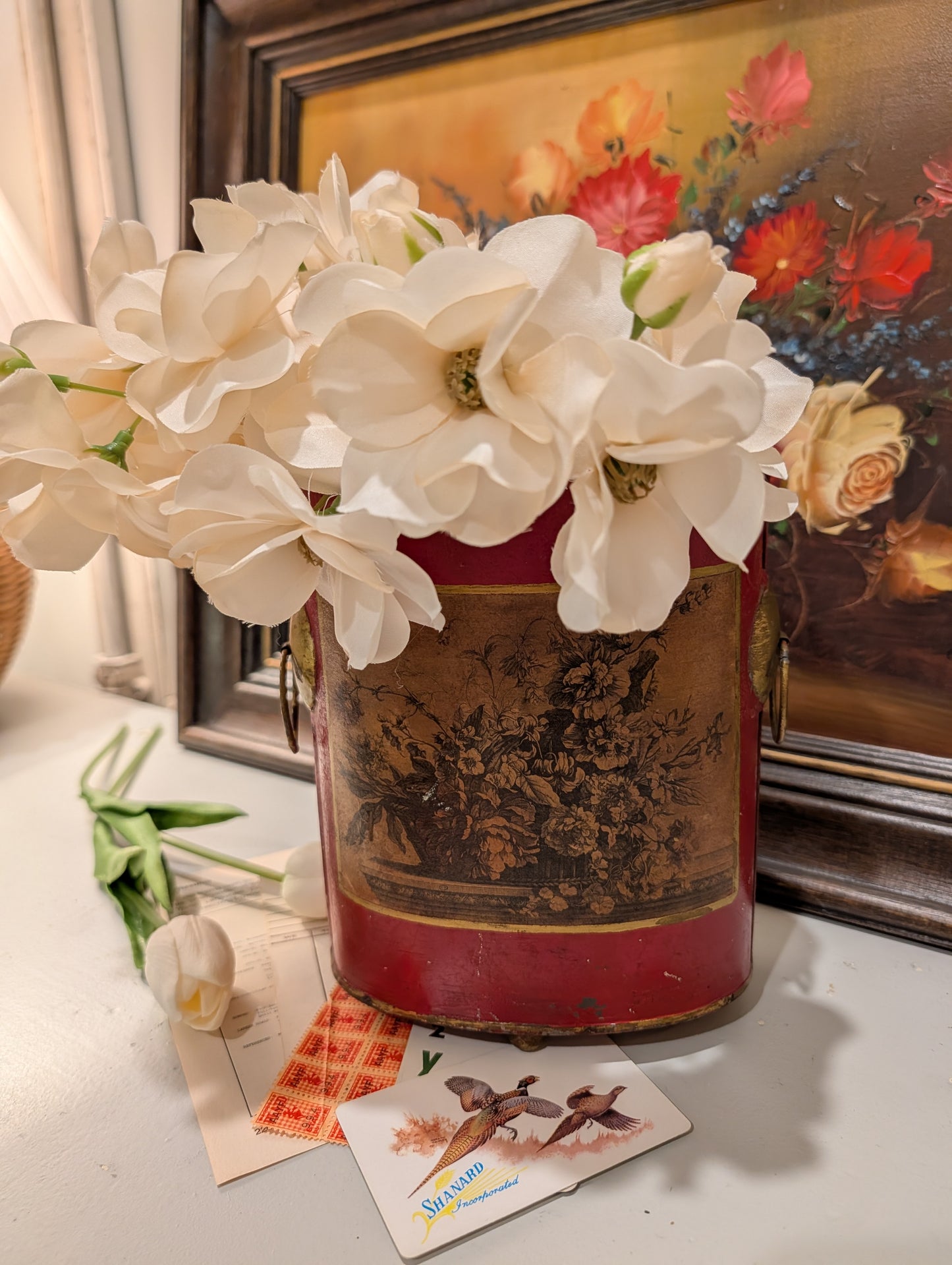 Antique French Tin Vase