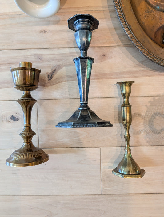 Mismatched Candle Holders        (Set of 3)