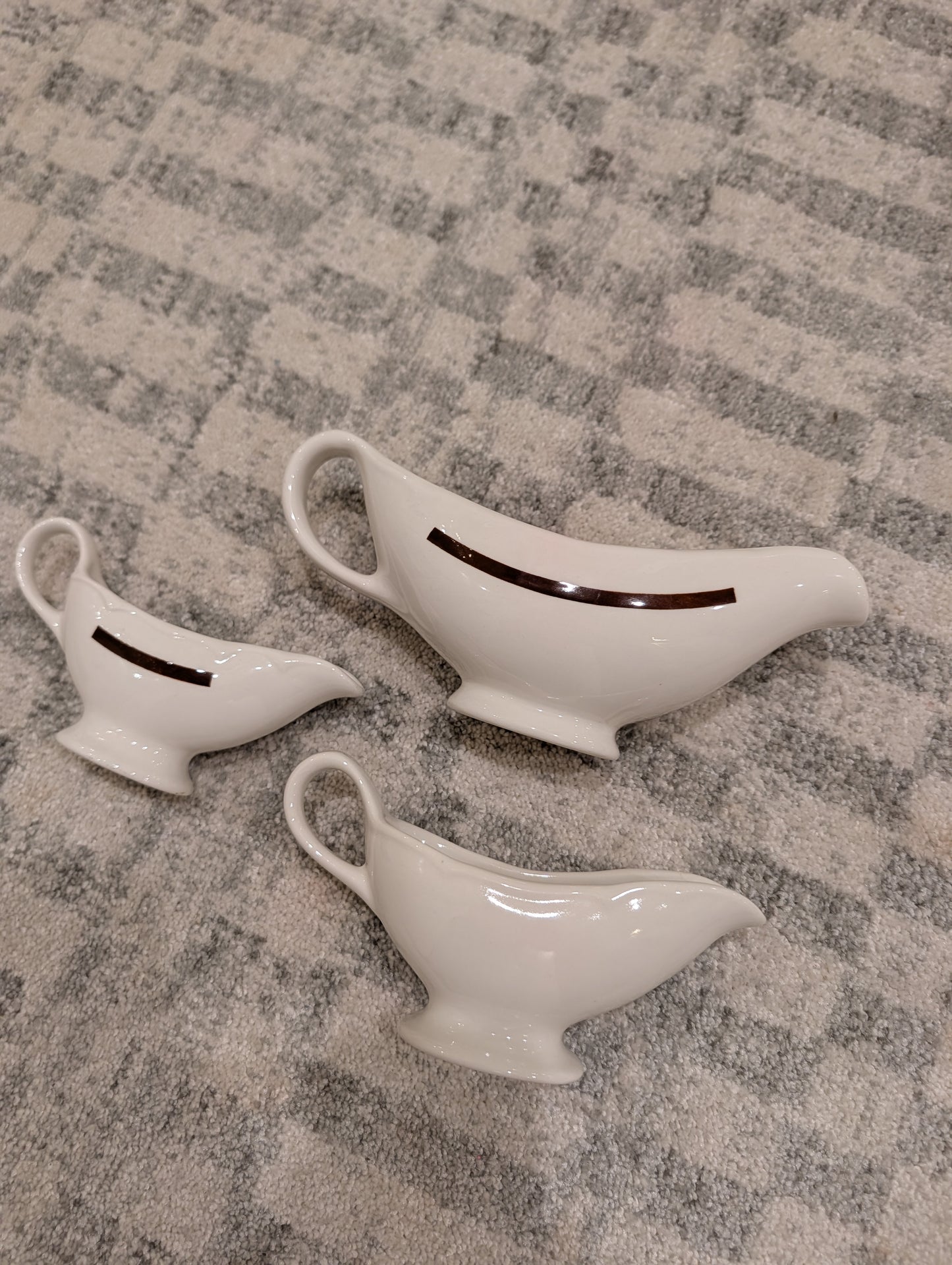Vintage restaurant-ware style ceramic gravy boats