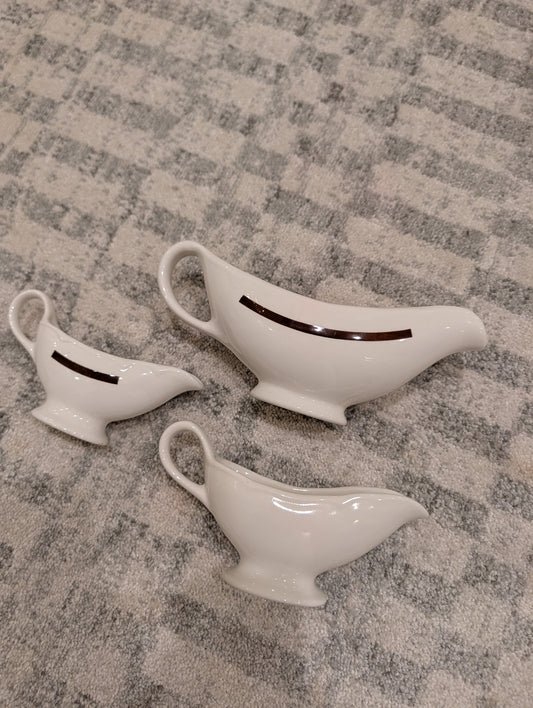Vintage restaurant-ware style ceramic gravy boats
