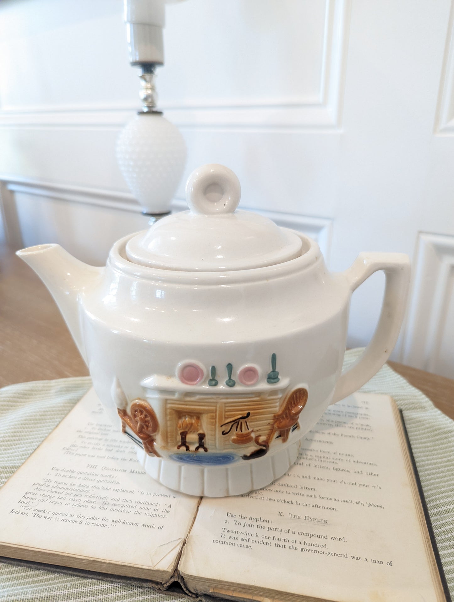 Vintage Porcelier Teapot Hearth Fireplace