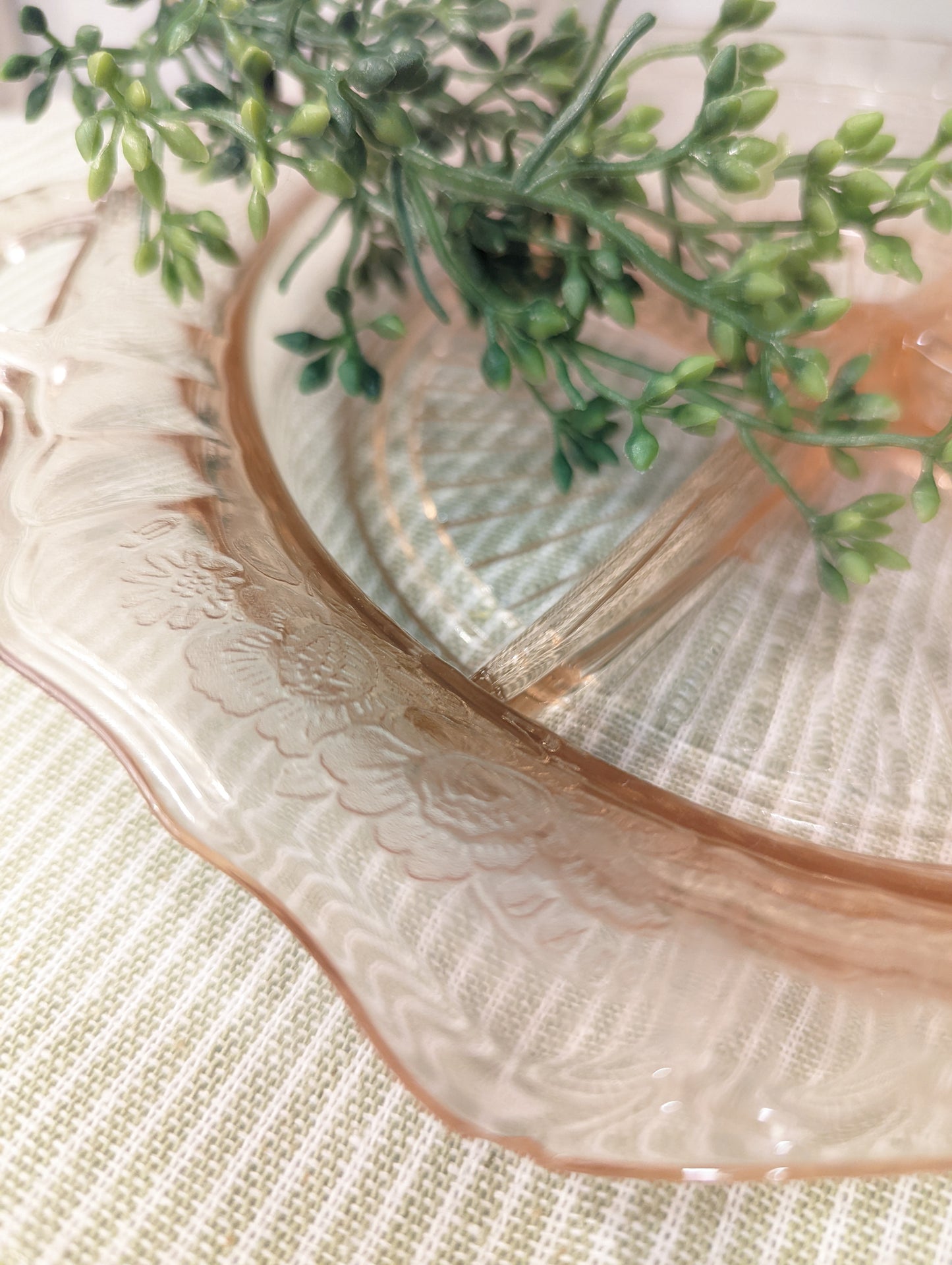 Vintage Mayfair Pink Depression Glass Relish Dish