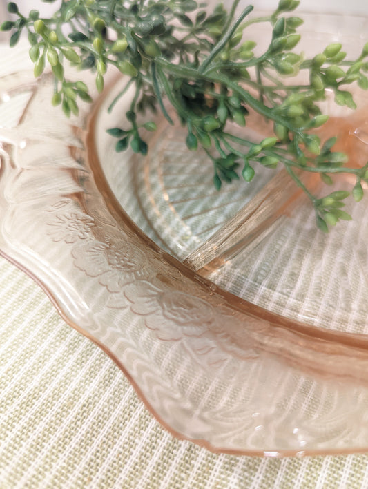Vintage Mayfair Pink Depression Glass Relish Dish