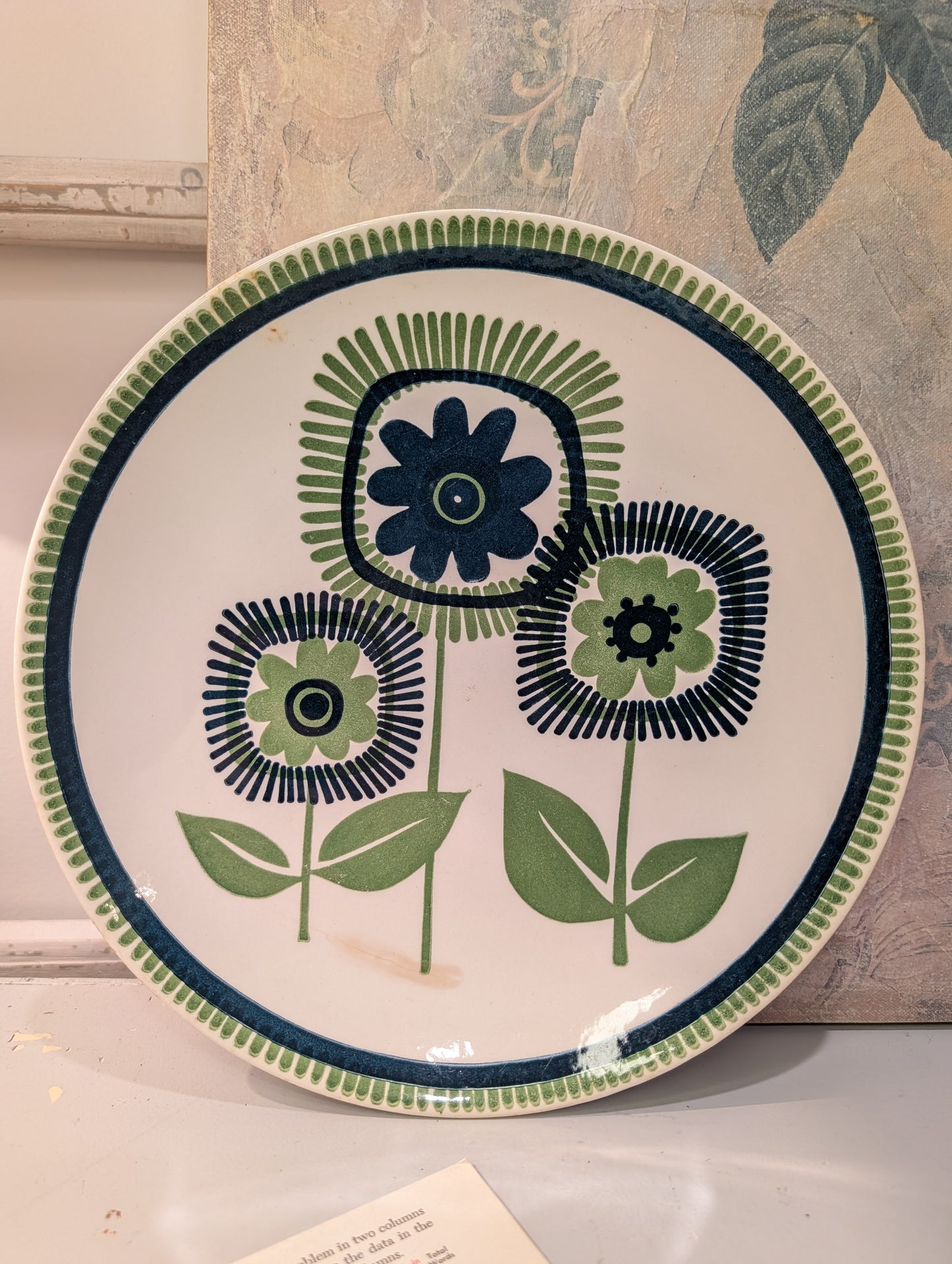 Ironstone Plate (1 in Green Floral)