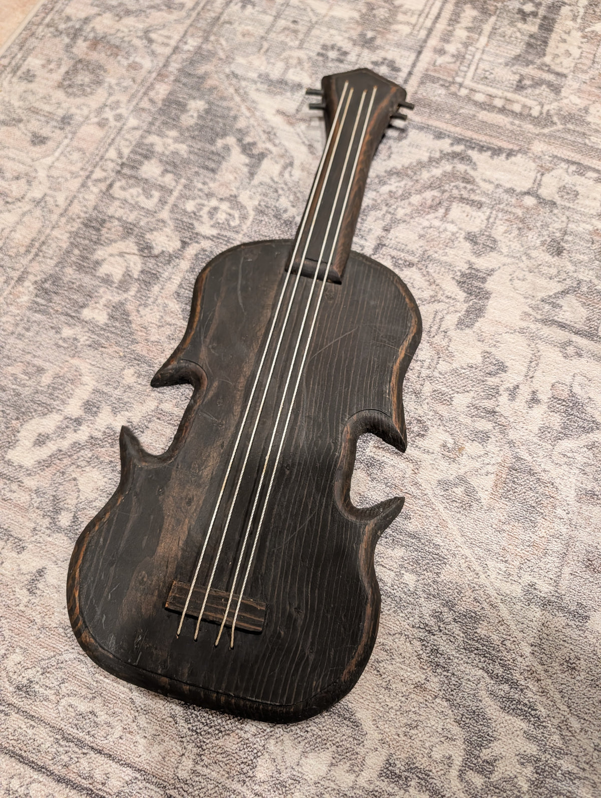 Rustic Primitive Wooden Violin Wall Art