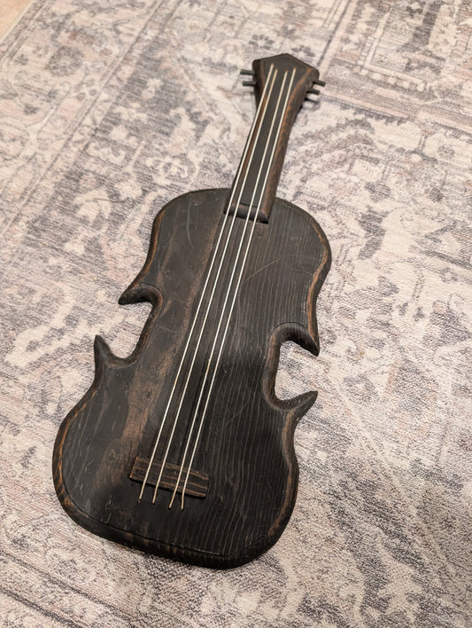 Rustic Primitive Wooden Violin Wall Art