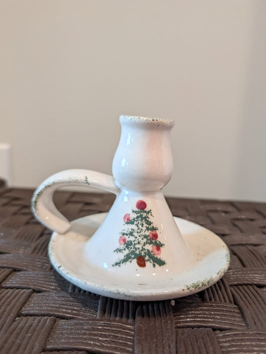 🎄 Vintage Ceramic Christmas Tree Chamberstick Candle Holder