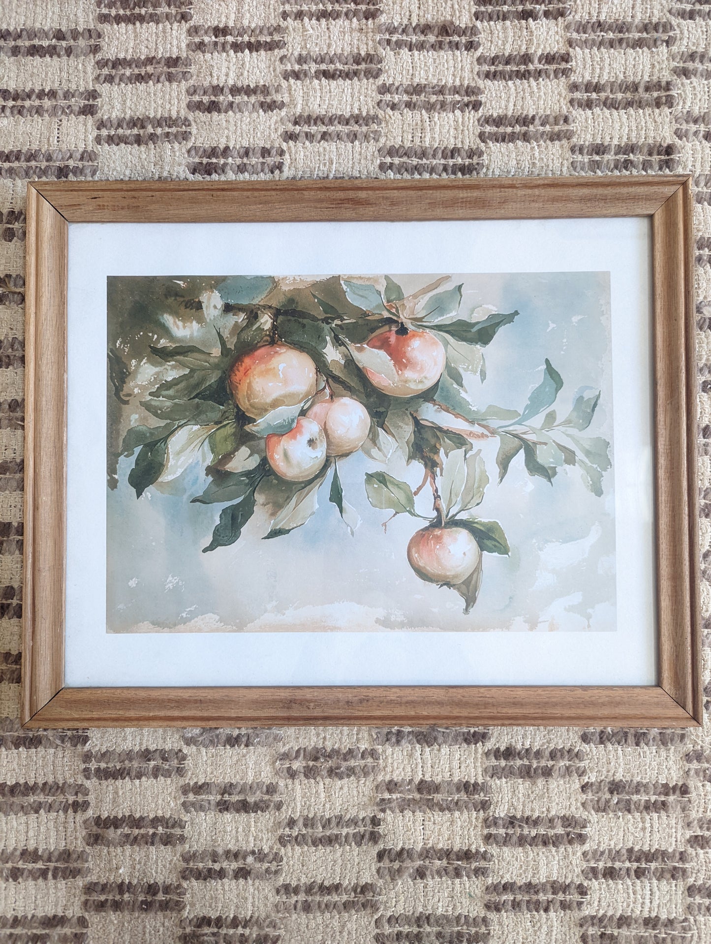 Apples in wood frame 16x20