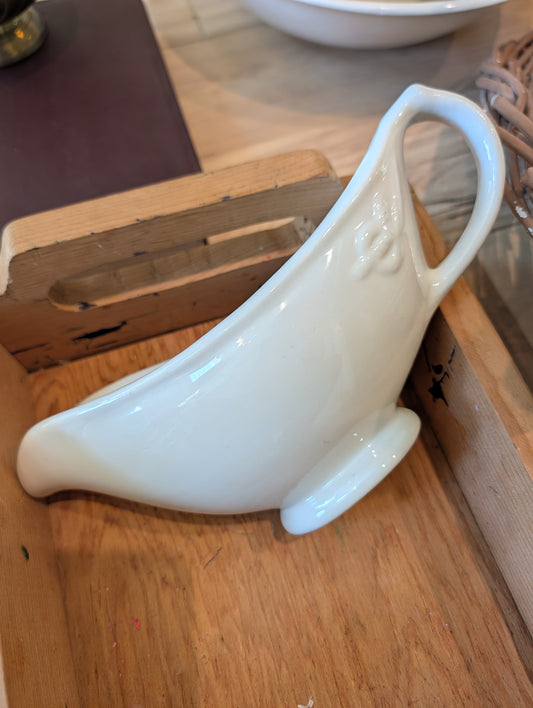 Vintage Hall White Ironstone Gravy Boat