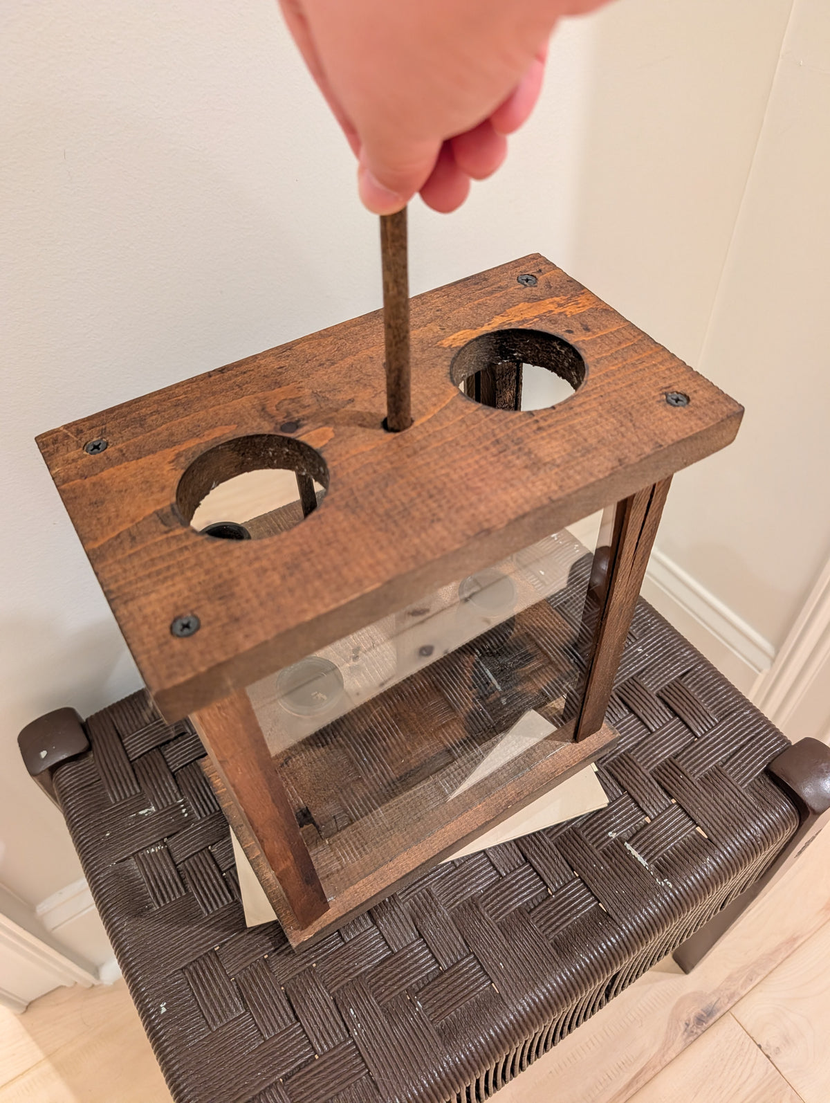 Frontier-Style Wooden Candle Lantern