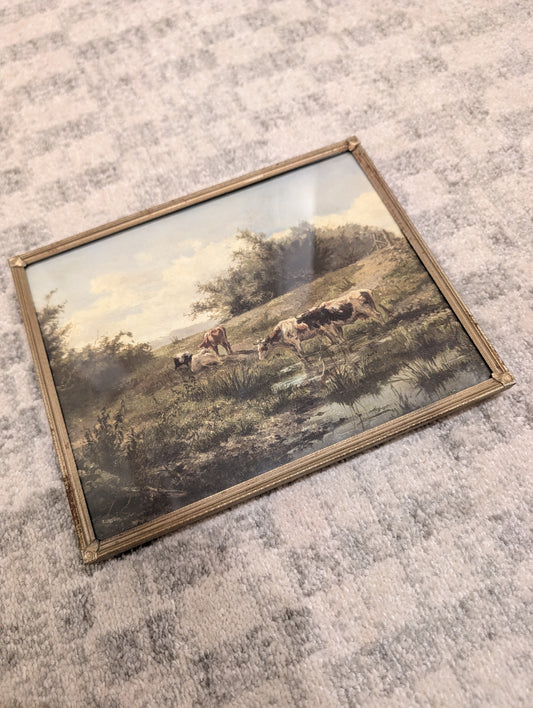Cows in Rustic Frame