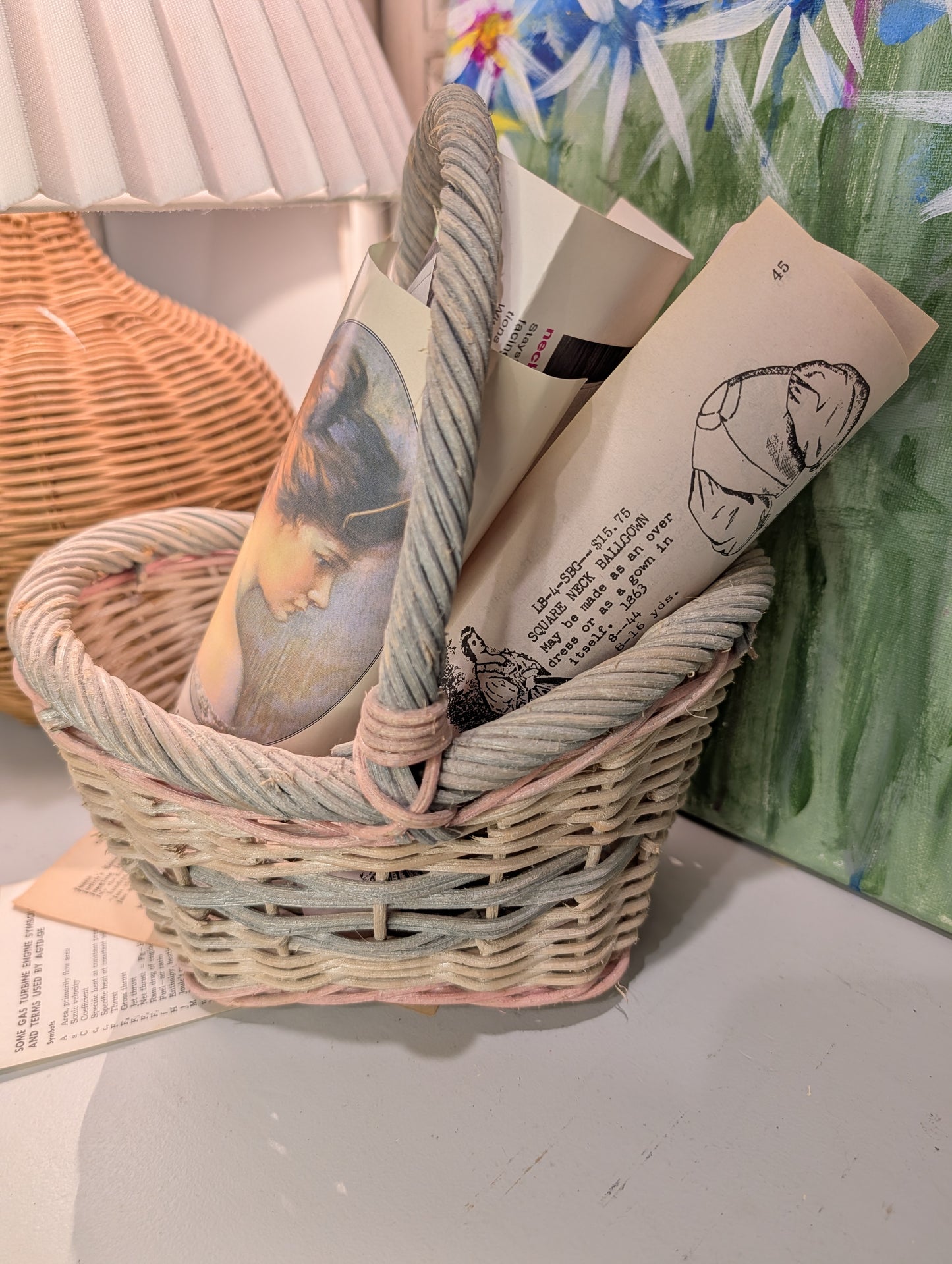 Pink and Blue Basket