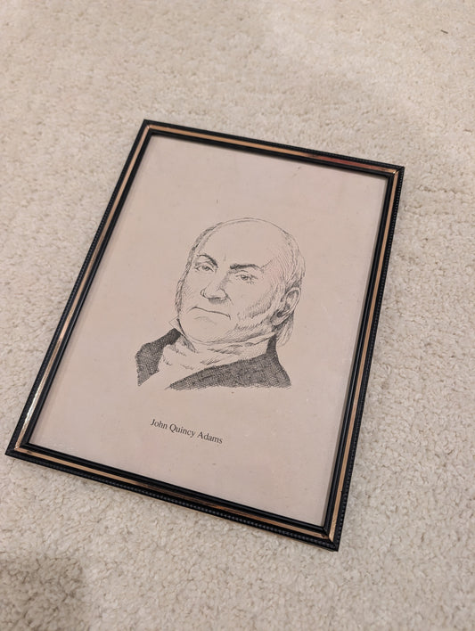 Vintage John Quincy Adams Framed Portrait Print