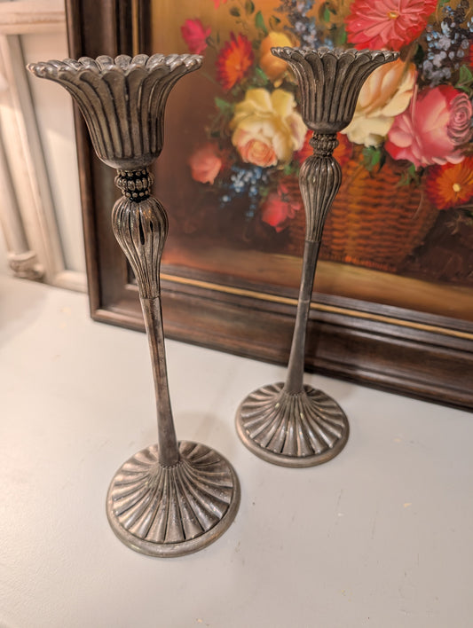 Silver Candle Sticks (Set of 2)