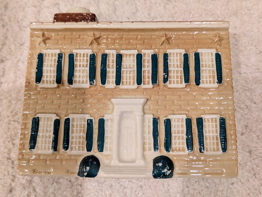 Vintage Hand-Painted Ceramic Miniature Building