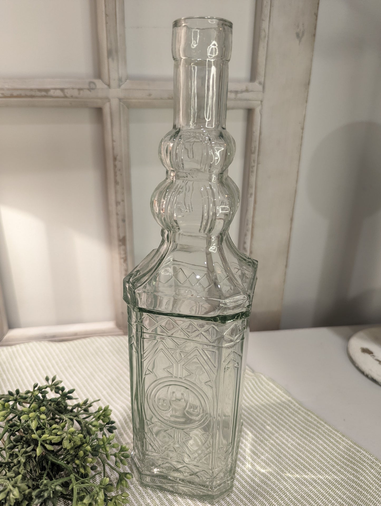 Couronne Company, Clear, Ornate Decorative Bottle